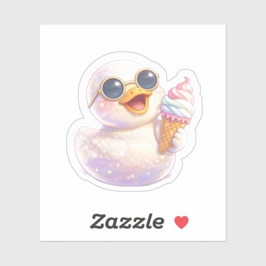Mooie Eend IJscrèm Die-Cut Sticker (Vel)