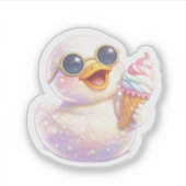 Mooie Eend IJscrèm Die-Cut Sticker (Voorkant)