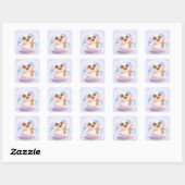 Mooie Eend IJssokkel Vierkante Sticker (Vel)