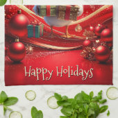 Mooie Eenden Kerst Vakantie Keukenhanddoek (Gevouwen)