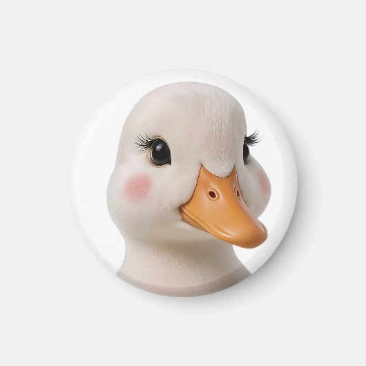 Mooie Eendenbaby Ogen Ronde Magneet (Voorkant)