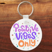 Mooie Eenhoorn & Alleen Positieve Vibes Sleutelhan Sleutelhanger (Achterkant)