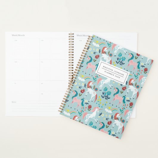 Mooie eenhoorn blauwe meisjes planner (Display)