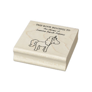Mooie Eenhoorn Boek Eigendom Bibliotheek Naam Boek Rubberstempel