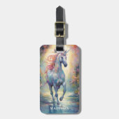Mooie Eenhoorn Custom Name Sjabloon Bagagelabel (Voorkant verticaal)