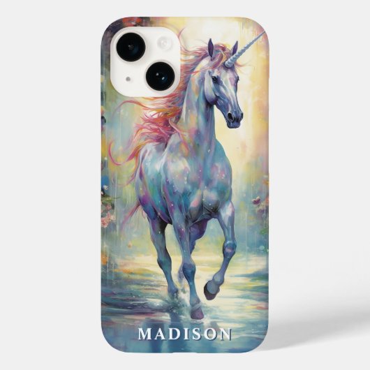 Mooie Eenhoorn Custom Name Sjabloon Case-Mate iPhone Case (Achterkant)