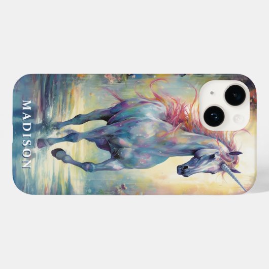 Mooie Eenhoorn Custom Name Sjabloon Case-Mate iPhone Case (Achterkant (horizontaal))
