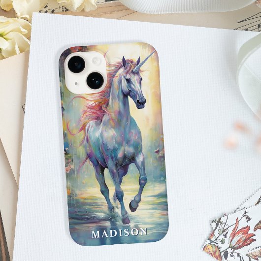 Mooie Eenhoorn Custom Name Sjabloon Case-Mate iPhone Case