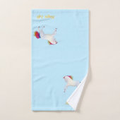 Mooie eenhoorn en kalligrafie op pastelkleuren bad handdoek (Handdoek)