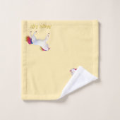 Mooie eenhoorn en kalligrafie op pastelkleuren bad handdoek (Wasdoekje)