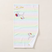 Mooie eenhoorn en kalligrafie op pastelkleuren bad handdoek (Handdoek)