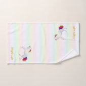 Mooie eenhoorn en kalligrafie op pastelkleuren bad handdoek (Handdoek)