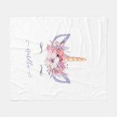 Mooie eenhoorn florale waterverf fleece deken (Voorkant (Horizontaal))