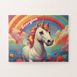 Mooie eenhoorn gepersonaliseerd legpuzzel