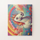 Mooie  eenhoorn gepersonaliseerd legpuzzel (Verticaal)