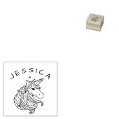 Mooie Eenhoorn Handtekening Aangepaste Schoolboeke Rubberstempel (Gestempeld)