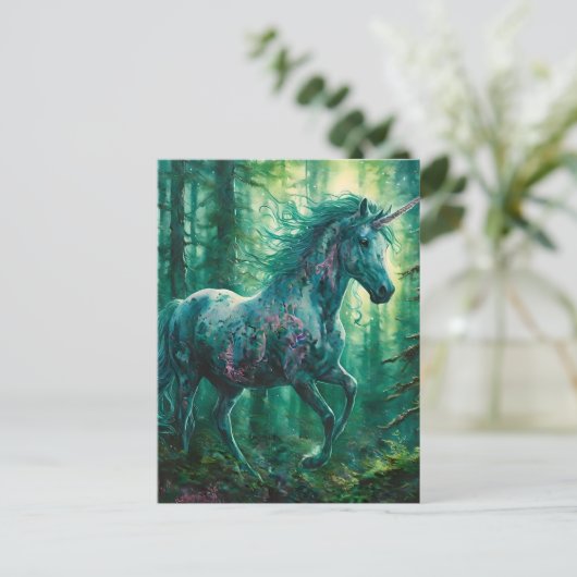 Mooie Eenhoorn in een Bos Briefkaart (Staand voorkant)