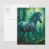 Mooie Eenhoorn in een Bos Briefkaart (Voorkant / Achterkant)