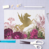 Mooie eenhoorn in het weefsel van de bloemen tissuepapier (Craft)