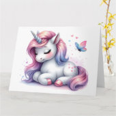 Mooie Eenhoorn Kaart (Gele Bloem)