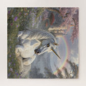 Mooie Eenhoorn, Kasteel en Regenboog  Legpuzzel (Horizontaal)