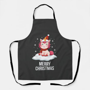 Mooie eenhoorn kersthoed eenhoorn Kerst T-Shirt Schort