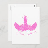 Mooie eenhoorn kop - Kies achtergrondkleur Briefkaart (Voorkant / Achterkant)