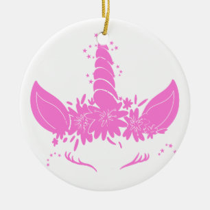 Mooie eenhoorn kop - Kies achtergrondkleur Keramisch Ornament