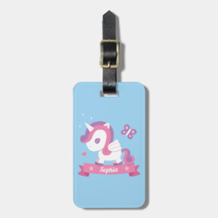 Mooie Eenhoorn met Vleugels Gepersonaliseerde Baga Bagagelabel