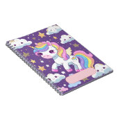 Mooie Eenhoorn Notitieboek – Bewerkbare Naam (Rechterzijde)