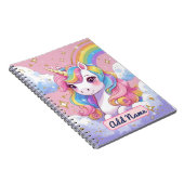 Mooie Eenhoorn Notitieboek – Bewerkbare Naam (Rechterzijde)