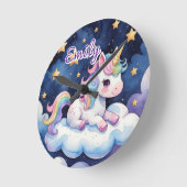 Mooie Eenhoorn op Bewerkbare Naam Klok (Hoek)