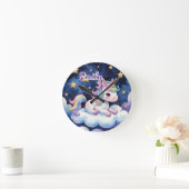 Mooie Eenhoorn op Bewerkbare Naam Klok (Huis)