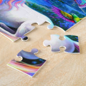 Mooie Eenhoorn op Kasteel Gazon Legpuzzel (Zijkant)