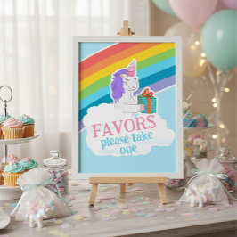 Mooie Eenhoorn Regenboog Favorieten Verjaardagspos Poster