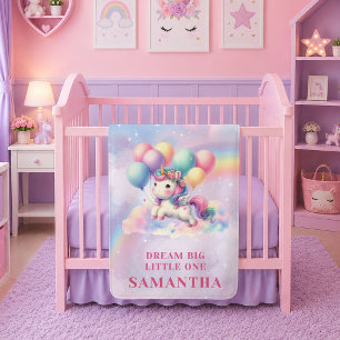 Mooie Eenhoorn Regenboog Meisje Verjaardag Baby De Fleece Deken