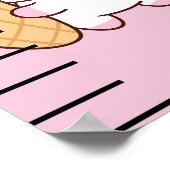 Mooie Eenhoorn Roze Bloemen Meisjes Groeikaart Poster (Hoek)