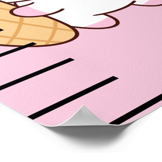 Mooie Eenhoorn Roze Bloemen Meisjes Groeikaart Poster (Hoek)