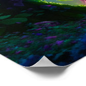 Mooie eenhoorn staat in het bos. poster (Hoek)