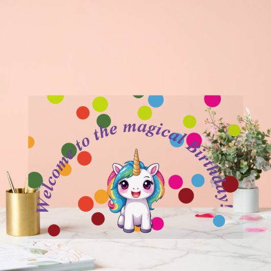 Mooie eenhoorn verjaardag Acryl Teken Acryl Bord (Huwelijk)