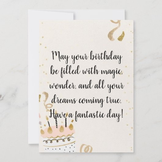 Mooie eenhoorn verjaardagskaart kaart (Achterkant)