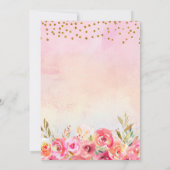 Mooie Eenhoorn Waterverf Bloemen 1e Verjaardag I Kaart (Achterkant)