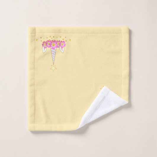 Mooie eenhoornkop op pastelkleuren bad handdoek (Wasdoekje)