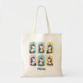 Mooie Eenhoring Doodles Tote Bag (Voorkant)