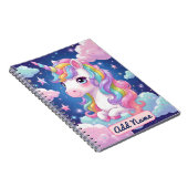 Mooie Eenhoring Notitieboek – Bewerkbare Naam (Rechterzijde)