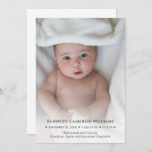 Mooie Eenvoudige Aangepaste Foto Hallo Baby Pasgeb Aankondiging (Voorkant / Achterkant)