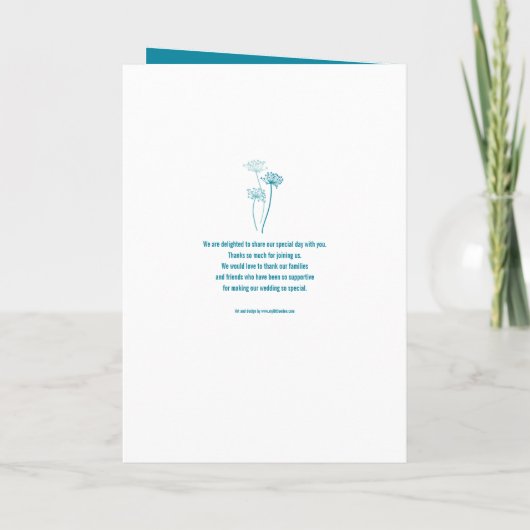 Mooie eenvoudige aqua blue koeien peterselie bruil programma (Achterkant)