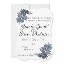 Mooie eenvoudige blauwe bladeren bruiloft