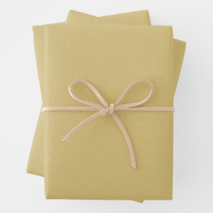 Mooie eenvoudige botergele chambray-effect inpakpapier vel