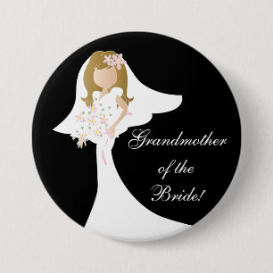 Mooie, eenvoudige en mooie Bridal Party Ronde Button 7,6 Cm